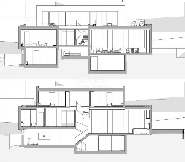 OPATIJA, CENTAR - prekrasna luksuzna vila iznad centra Opatije s panoramskim pogledom na more i veli