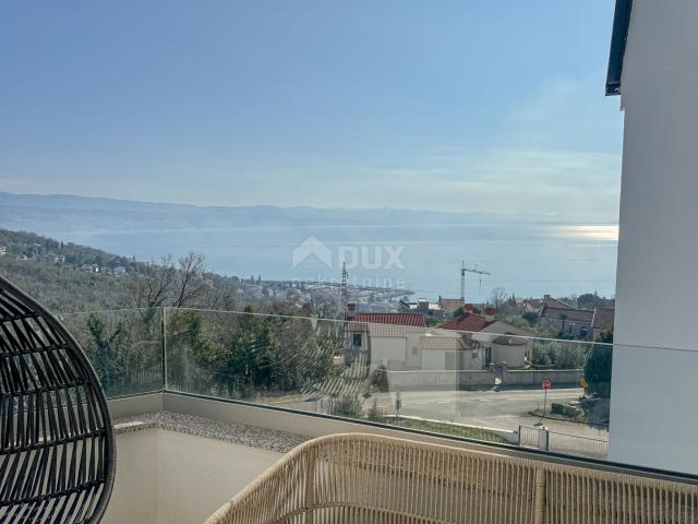 OPATIJA, IČIĆI - prekrasno uređen stan s panoramskim pogledom na more i balkonom blizu mora