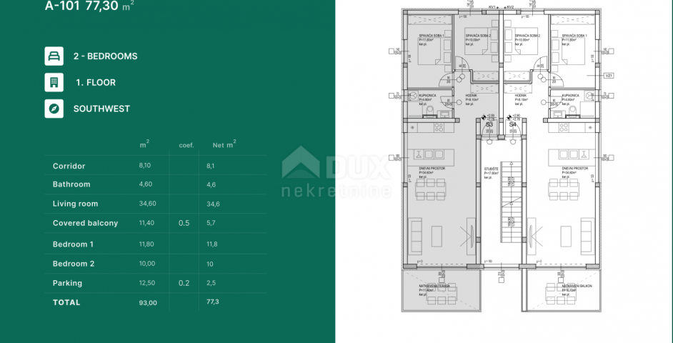 ZADAR, PRIVLAKA Wohnung in einem neuen Gebäude mit Meerblick!