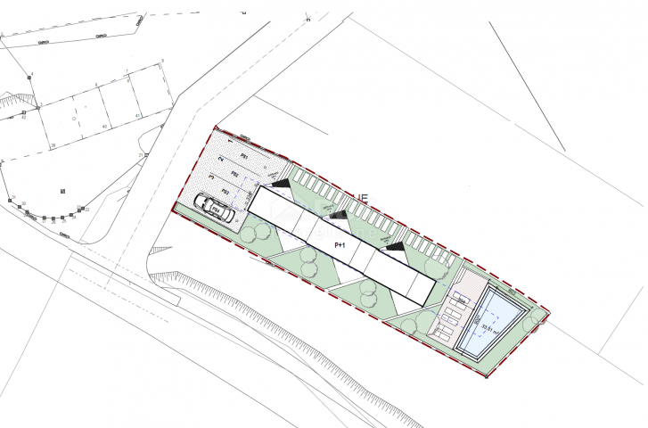 LABIN, SVETA MARINA – Baugrundstück 500m2 mit Meerblick und konzeptionellem Projekt