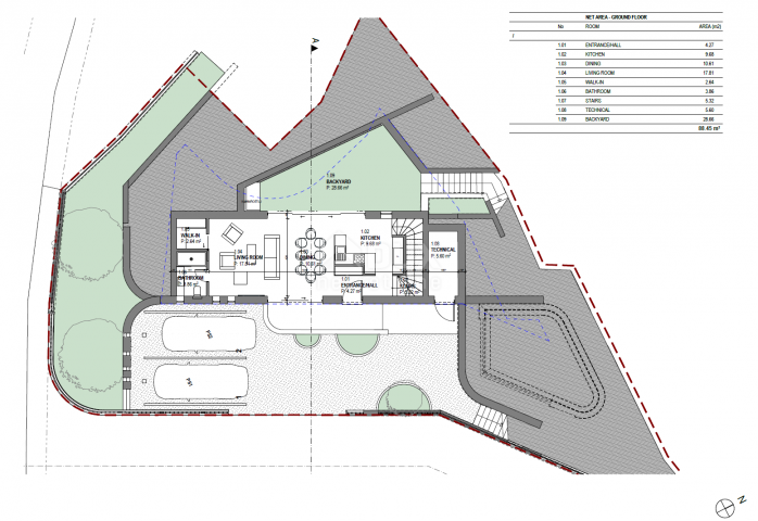 LABIN, SVETA MARINA- građevinsko zemljišto 435m2 sa starom kućom, s pogledom na more i idejnim proje