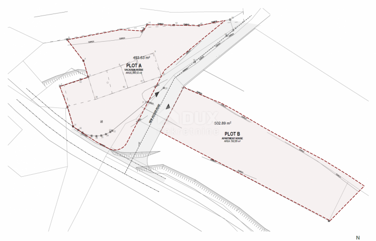 LABIN, SVETA MARINA- građevinsko zemljišto 435m2 sa starom kućom, s pogledom na more i idejnim proje