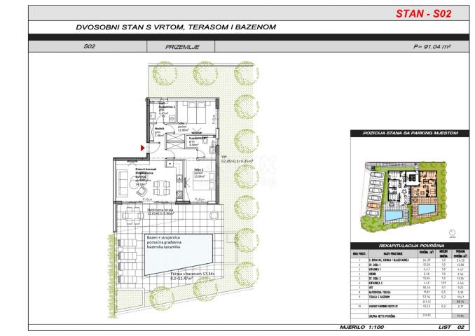 ZADAR, SUKOŠAN – Luxuriöses Apartment mit Swimmingpool im Bau, 1. Reihe zum Meer CS02