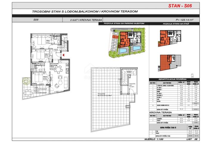 ZADAR, SUKOŠAN - Luksuzan penthouse u izgradnji 1. red do mora CS05