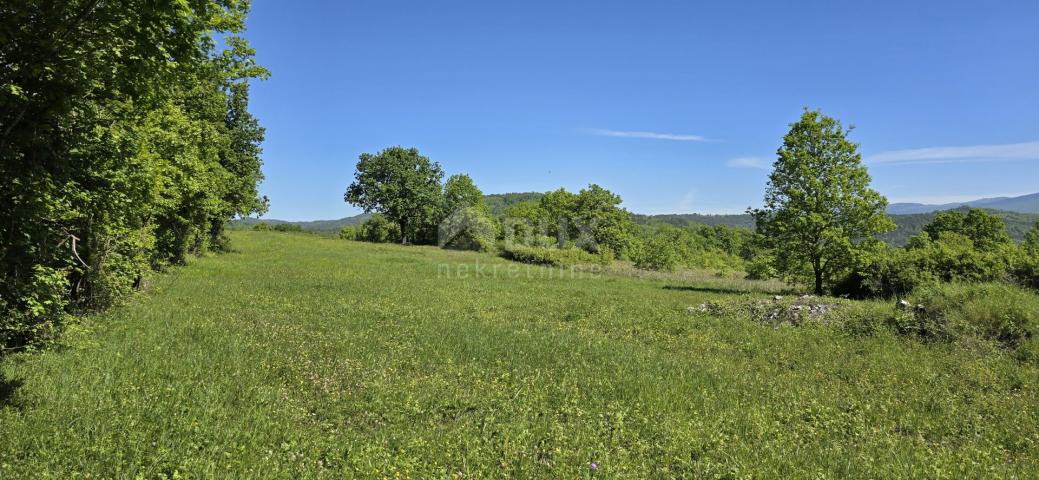 ISTRIEN, PIĆAN - Grundstück mit Baugenehmigung und freiem Blick auf Učka