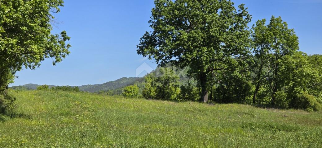 ISTRIEN, PIĆAN - Grundstück mit Baugenehmigung und freiem Blick auf Učka