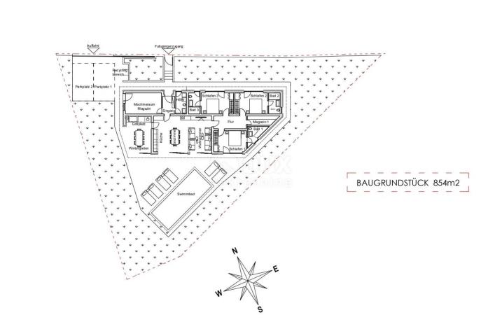 ISTRIEN, BARBAN - Grundstück mit Baugenehmigung für den Bau von 2 Villen mit bezahlten Nebenkosten