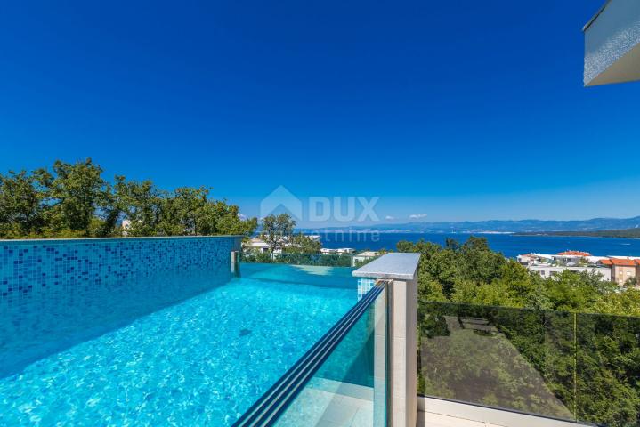 INSEL KRK, MALINSKA - Luxuriöses Penthouse mit Pool und Panoramablick auf das Meer