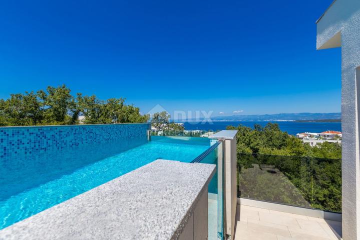 INSEL KRK, MALINSKA - Luxuriöses Penthouse mit Pool und Panoramablick auf das Meer