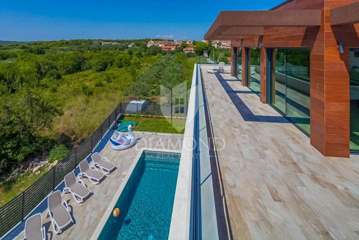 Pula, surroundings, luxury villa with panoramic sea view