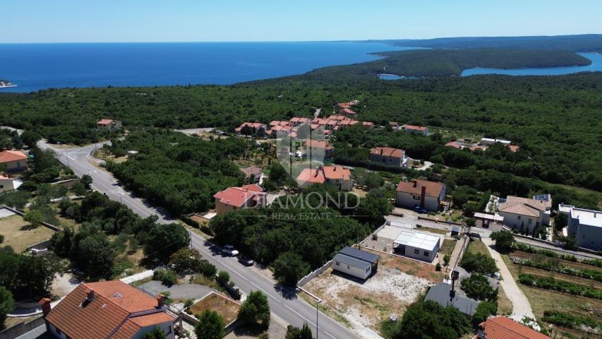 Labin, surroundings, building plot with sea view