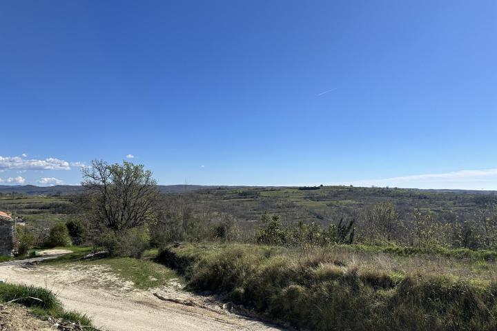 Istra, Buje - građevinsko zemljište 1335 m2 - pogled na more i zelenilo