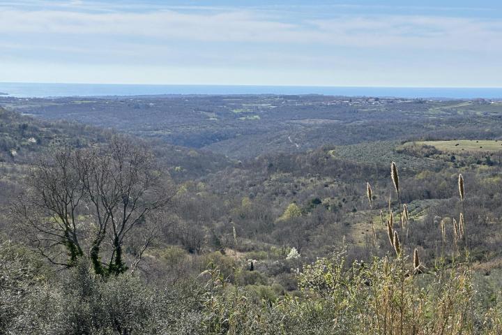 Istra, Buje - građevinsko zemljište 754 m2 s pravomoćnom građevinskom dozvolom - pogled na more