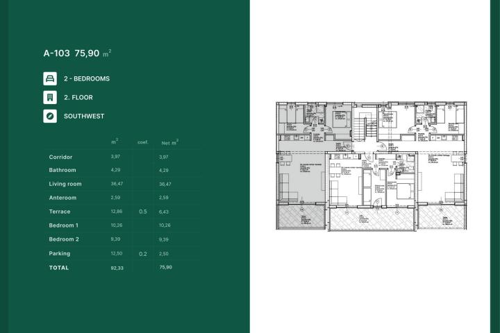 Zadar, Privlaka, NOVOGRADNJA luksuzan dvosoban stan NKP 75, 90 m2 