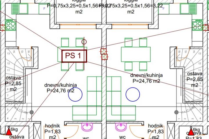 Istra, Ližnjan - duplex kuća s vrtom 70 m2, NKP 90 m2, dvoetažno - 900 m od mora