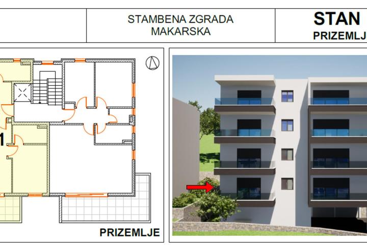 Makarska, dvosoban stan, novogradnja S1