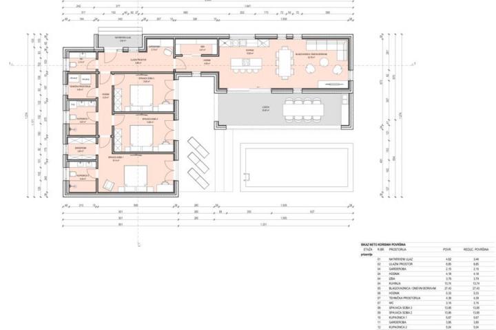 Marčana, građevinsko zemljište s idejnim projektom, 653 m2