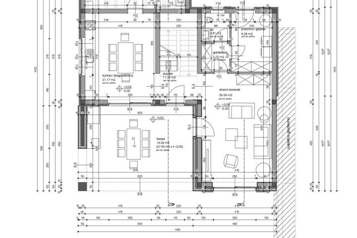 Istra, Marčana, dvojna kuća NKP 180 m2 u mirnom  uređenom naselju