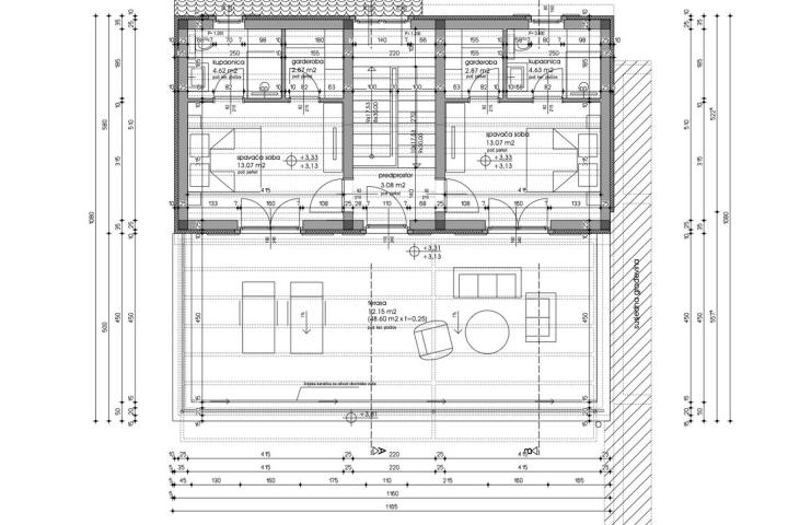 Istra, Marčana, dvojna kuća NKP 180 m2 u mirnom  uređenom naselju