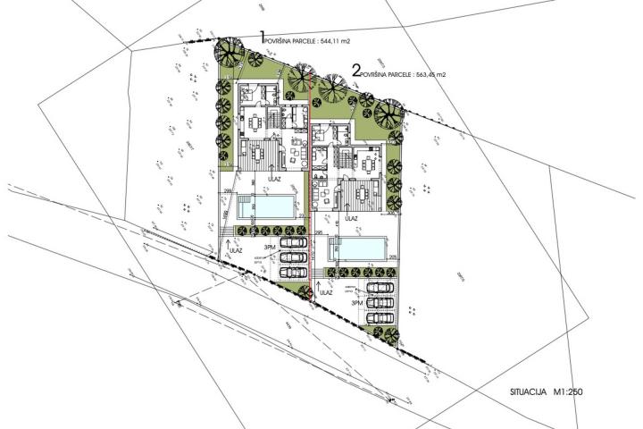 Istra, Marčana, dvojna kuća NKP 180 m2 u mirnom  uređenom naselju