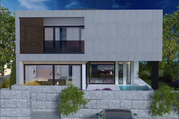 Fažana - moderna duplex kuća s bazenom, 50 m od mora, pogled more, NKP 163. 48 m2