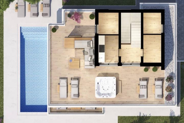 Poreč, moderna  i elegantna samostojeća vila NKP 220 m2 na  velikoj okućnici 