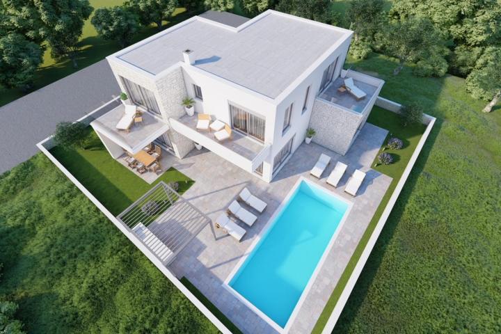 Istra, Poreč, luksuzna vila sa bazenom, 240 m2, roh-bau