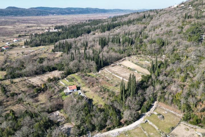 Konavle – zemljište 904 m2 s građevinskom dozvolom za kuću s bazenom