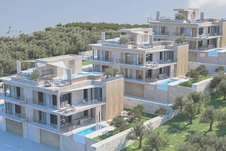 Trogir, Marina, ekskluzivan stan u novogradnji s krovnim bazenom, 243, 14 m2