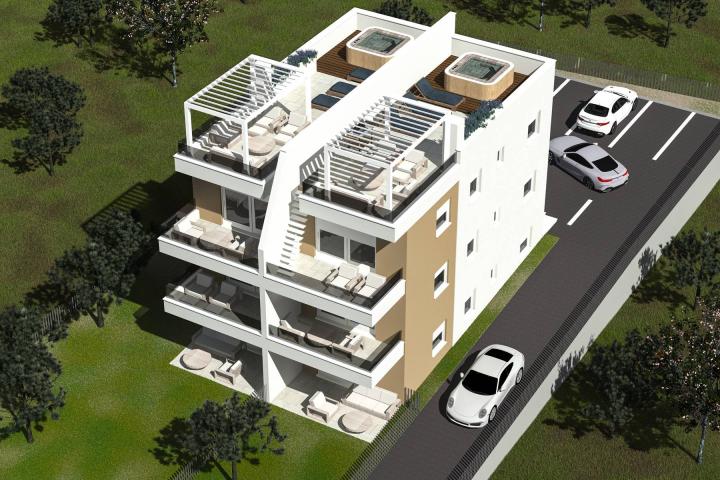 Pag, Mandre trosoban stan-apartman S3 na drugom katu (penthouse) NKP 71 m2 NOVOGRADNJA