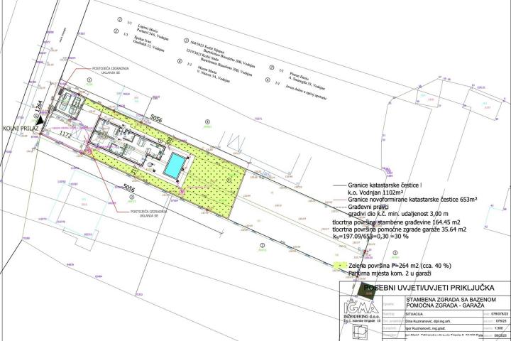 Istra, Vodnjan, građevinsko zemljište s glavnim projektom 1124 m2