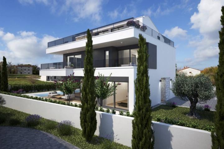 Istra, Poreč,  moderna i elegantna samostojeća vila NKP 233 m2 na  uređenoj okućnici 