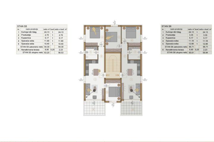 Istra, Banjole, NOVOGRADNJA, POGLED NA MORE - trosobni stan S5 59. 83 m2