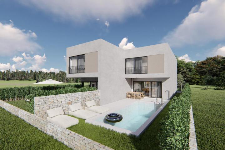 Pirovac, predivna dvojna vila s bazenom, NKP 125, 72 m2