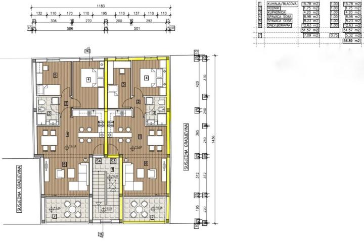 Umag, NOVOGRADNJA, moderan dvosoban stan 56, 89 m2