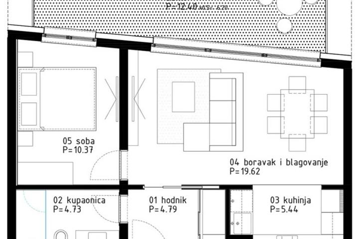 Poreč, moderan stan na atraktivnoj lokaciji NKP 60, 47 m2 svega 800 m od mora