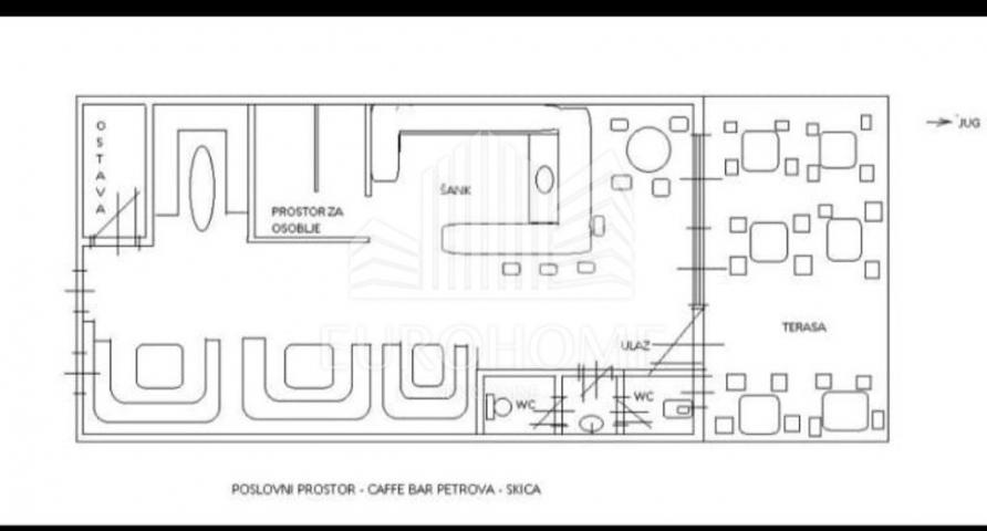 Petrova ulica, poslovni prostor, Caffe bar, 50 m2