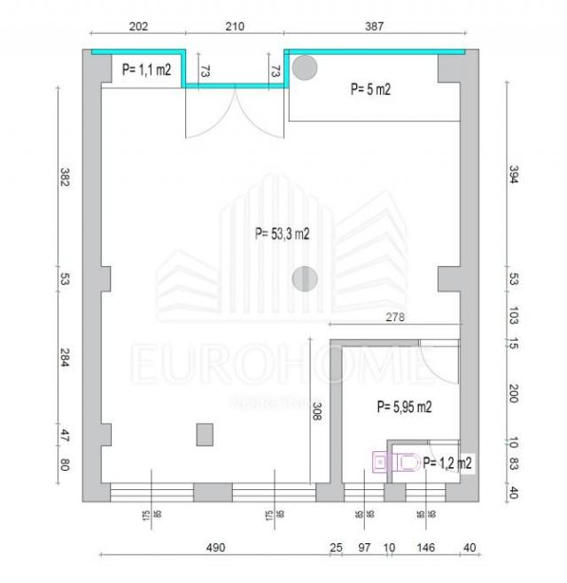 Geschäftsraum Trešnjevka, Trešnjevka - Sjever, 72,64m2