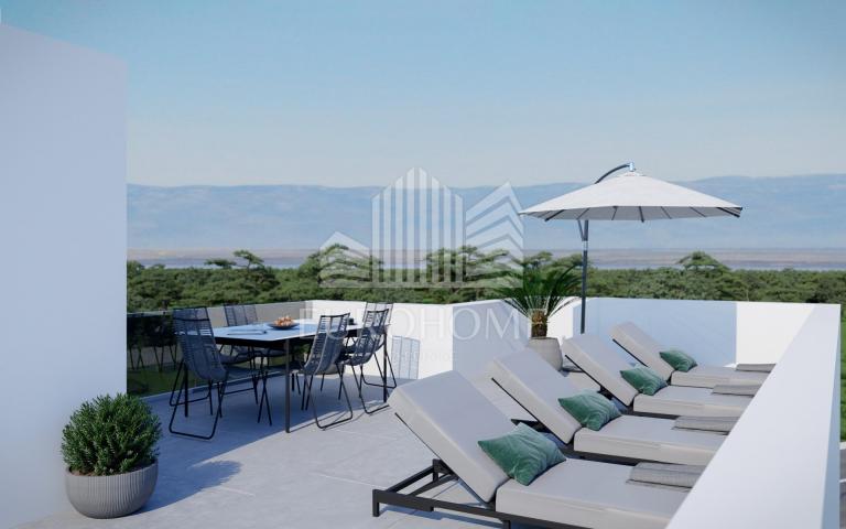 PENTHOUSE, POGLED NA MORE, 55, 35+76m2 terase, Privlaka