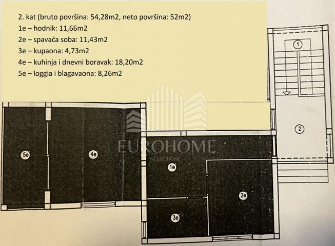 Rab, Palit, moderan trosoban apartman 75, 25 m2 s velikom terasom i pogledom na more