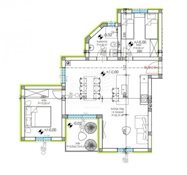 DVOSOBAN PENTHOUSE 77, 1m2, Plovanija, Zadar