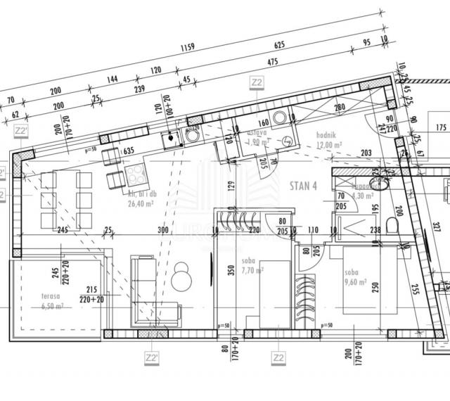 Wohnung Plovanija, Zadar, 76m2