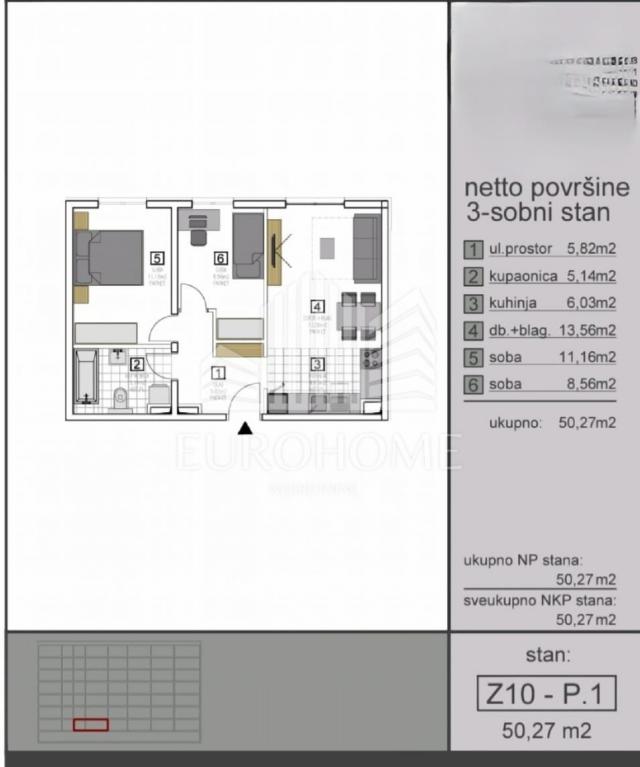 NOVO!!VIŠNJIK, ZGRADA SIGMA M. , 63m2;OPREMLJEN+PARKIRNO MJESTO