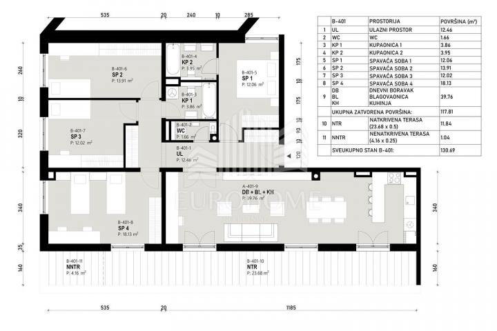 Wohnung Vukomerec, Peščenica - Žitnjak, 130,69m2