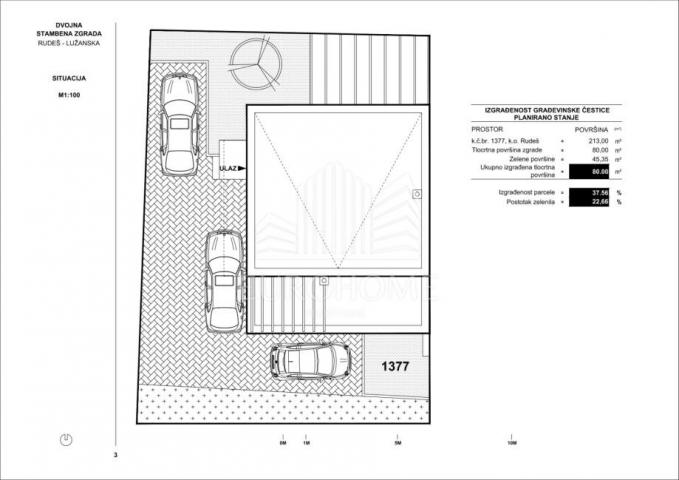 NOVOGRADNJA RUDEŠ, , TROSOBAN STAN 72. 60 m2 + VPM + VRT