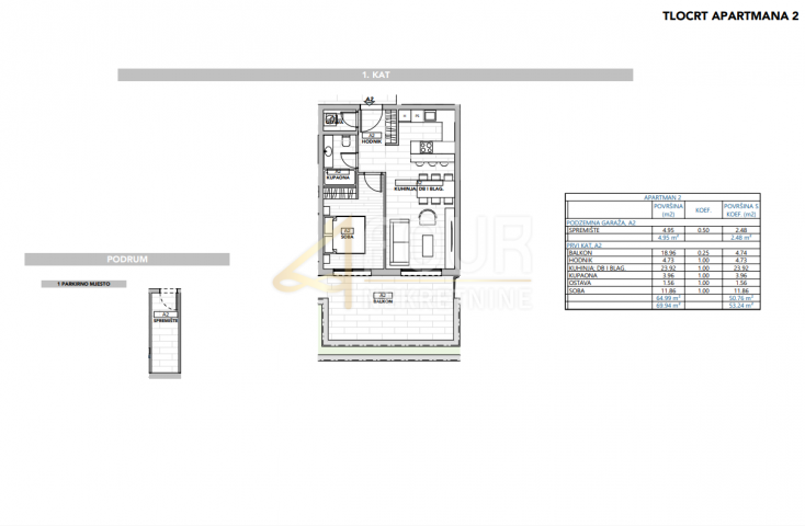 Opatija, novogradnja, 1s+db, 53. 24m2, balkon