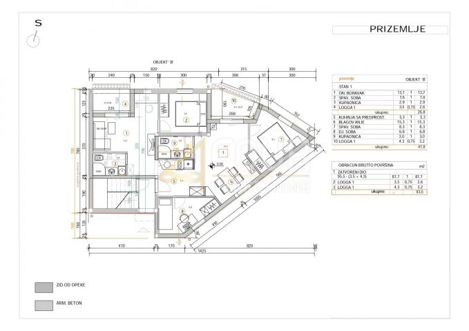 Otok Krk, Šilo, novogradnja, 68. 70m2, 3s+db, 2 lođe