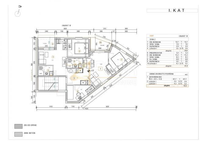 Otok Krk, Šilo, novogradnja, 68. 70m2, 3s+db, 2 lođe, pogled na more