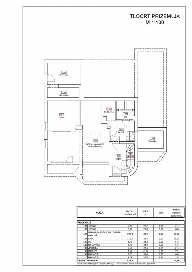 Novi Vinodolski, Klenovica - Villa zur Renovierung 322m2