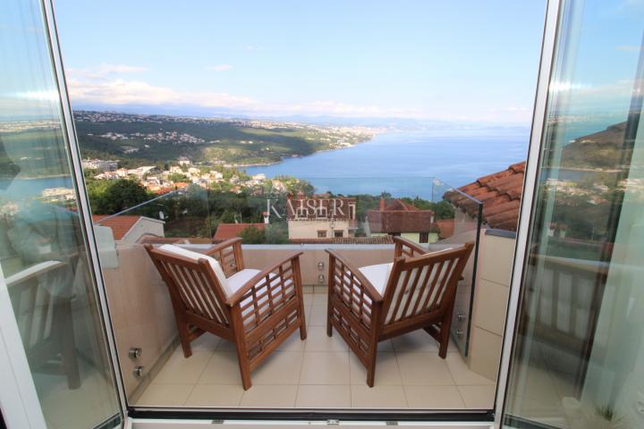 Opatija, surroundings, mansard, one bedroom apartment with a terrace and a magnificent view